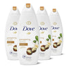 Dove Purely Pampering Body Wash for Dry Skin Shea Butter with Warm Vanilla Effectively Washes Away Bacteria While Nourishing Your Skin, 24 Fl Oz (Pack of 4)