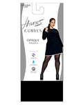 Hanes Women's Curves Opaque Control Top Tights HSP005 1X-2X Blackberry Wine