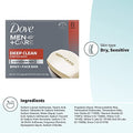 Dove Men+Care Body Soap and Face Bar Deep Clean 6 Bars More Moisturizing Than Bar Soap Effectively Washes Away Bacteria, Nourishes Your Skin 3.75 oz