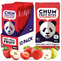 Chum Fruit Bites 100% Real Fruit Snacks - Strawberry, 12-Pack | Non-GMO, No Added Sugar or Preservatives | Top 12 Allergen and School Friendly, Nut-Free, Gluten-Free, Vegan, Kosher, Paleo